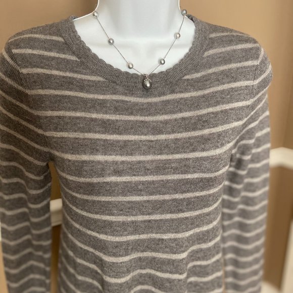 Philosophy Gray Striped Long Sleeve Cashmere blend Sweater Dress XS - Picture 1 of 9
